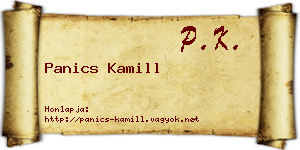 Panics Kamill névjegykártya